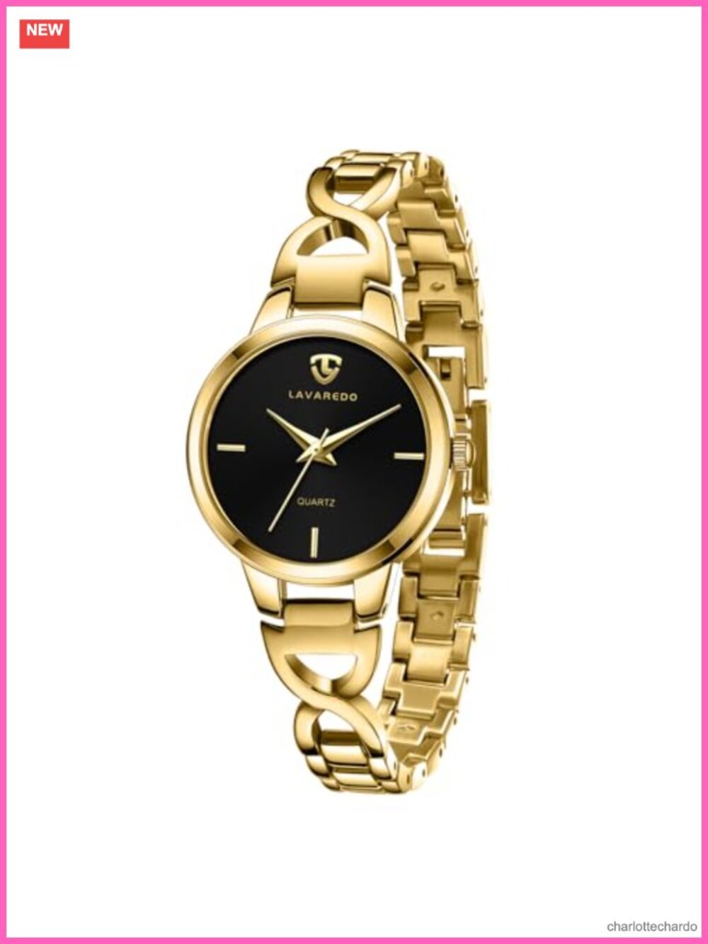 Women's Gold Plated Stainless Steel Analog Watch Japanese Quartz 3ATM Waterproof